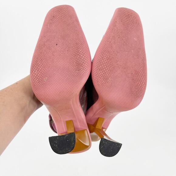 Rare Prada F/W 1999 Multicolor Acorn Leaf Square Toe Sporty Slingback Heel IT 38 - Picture 13 of 13